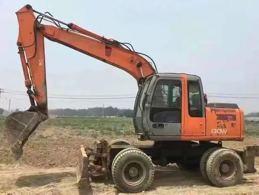 Used wheeled Hitachi 130 excavator, in good condition and at a discounted price